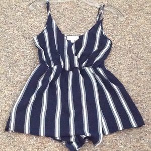 Navy/White Romper